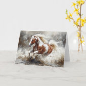 Paint paard loopt door het water kaart (Gele Bloem)