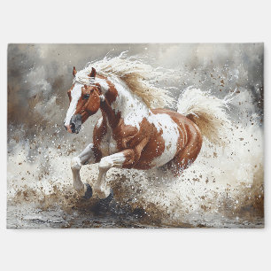 Paint paard loopt door het water magneet