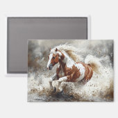 Paint paard loopt door het water magneet (Voorkant / Achterkant)