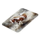 Paint paard loopt door het water magneet (Linkerzijde)