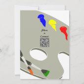 Paint Palette 13th Birthday Art Party Invitation Kaart (Achterkant)