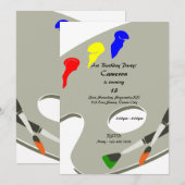 Paint Palette 13th Birthday Art Party Invitation Kaart (Voorkant / Achterkant)