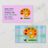 Paint Palette Artist Visitekaartjes (Voorkant / Achterkant)