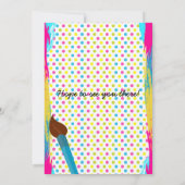 Paint Party Art Painting Verjaardag Uitnodigingen (Achterkant)