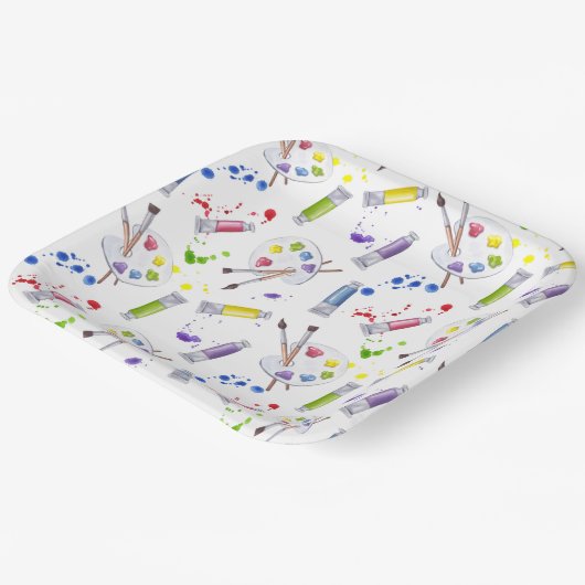 Paint Party Artist Papieren Bordje (Gebogen)