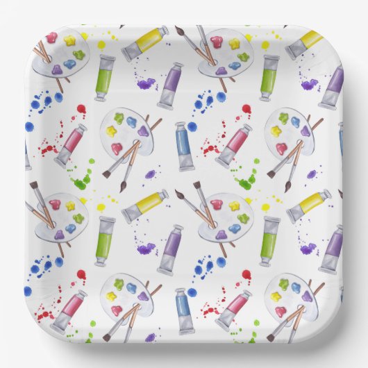 Paint Party Artist Papieren Bordje (Voorkant)