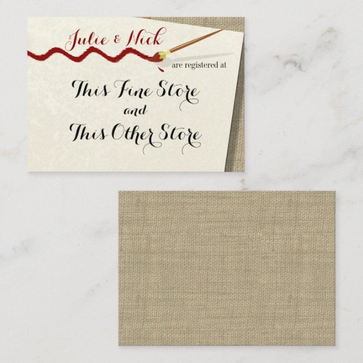 Paint Party Bridal Registry Kaart (Voorkant / Achterkant)