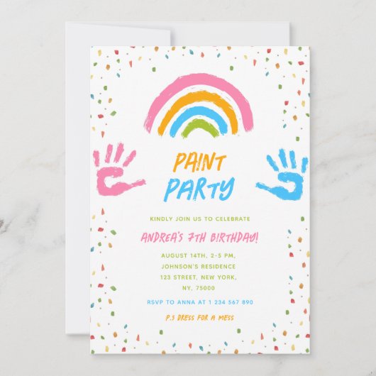 Paint Party Elk tijdperk Kind schilderij kunst ver Kaart (Voorkant)