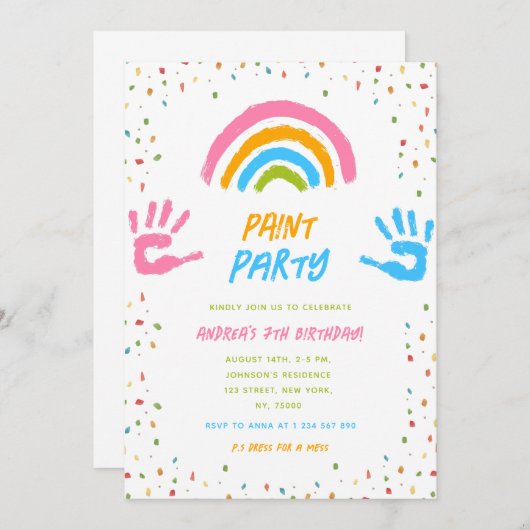 Paint Party Elk tijdperk Kind schilderij kunst ver Kaart (Voorkant / Achterkant)