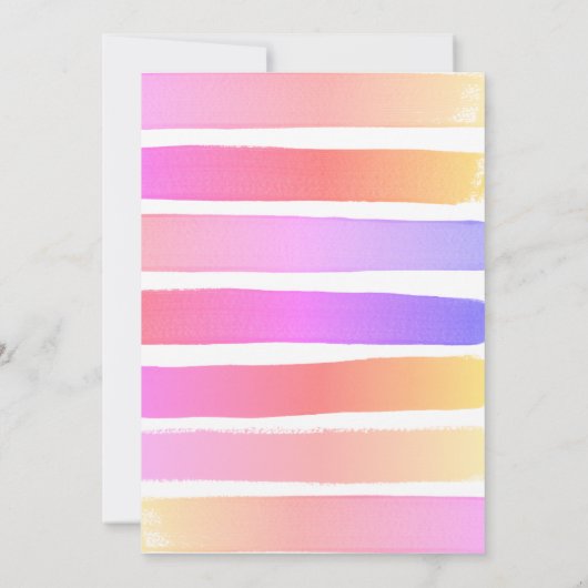 Paint Party Girl Birthday Pastel Rainbow Bedankkaart (Achterkant)