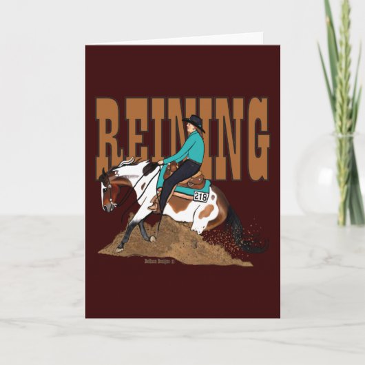 Paint Reining Horse Greeting Card Kaart (Voorkant)
