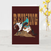 Paint Reining Horse Greeting Card Kaart (Gele Bloem)