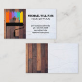 Paint Roller | Handyman | Hout | Zwerpmuur Visitekaartje (Voorkant / Achterkant)