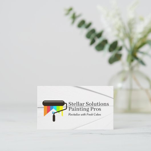 Paint Roller Logo | hoofdaannemer Visitekaartje (Staand voorkant)