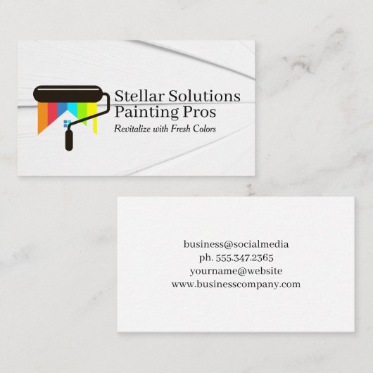 Paint Roller Logo | hoofdaannemer Visitekaartje (Voorkant / Achterkant)