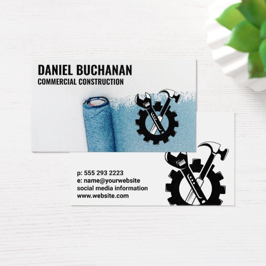 Paint Rollers Logo | Blue Collar Tools Visitekaartje (Bureau)