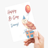 Paint schattige uil Briefkaart voor goede verjaard