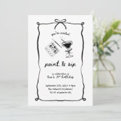 Paint & Sip 21e verjaardag uitnodiging Sjabloon (Staand voorkant)