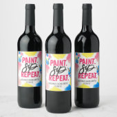 Paint Sip Repeat Bachelorette Wijnfeest Geschenk Wijn Etiket (Flessen)