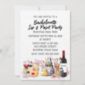 Paint & Sip vrijgezellenfeest uitnodiging (Voorkant)