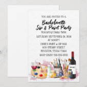 Paint & Sip vrijgezellenfeest uitnodiging (Voorkant / Achterkant)