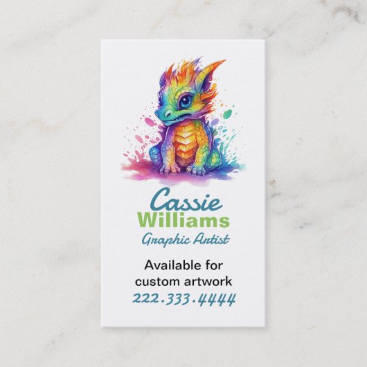 Paint Soked Baby Dragon Artist Contactkaartje (Voorkant)