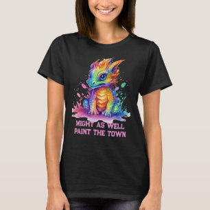Paint Soked Baby Dragon Funny T-shirt