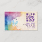 Paint spatten RSVP QR Code Enclosure Kaart (Voorkant)