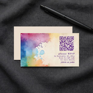 Paint spatten RSVP QR Code Enclosure Kaart