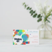 Paint Spatters Artist Designer Visitekaartje (Staand voorkant)