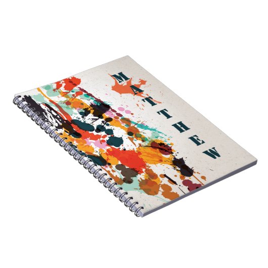 Paint Spatters Notitieboek (Rechterzijde)