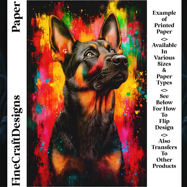 Paint Splash Duitse Herder Hond CT2 Ambachtelijk P (Creator heeft geüpload)