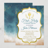 Paint Splash, eerste Heilige Communie van Chalice Kaart (Voorkant / Achterkant)