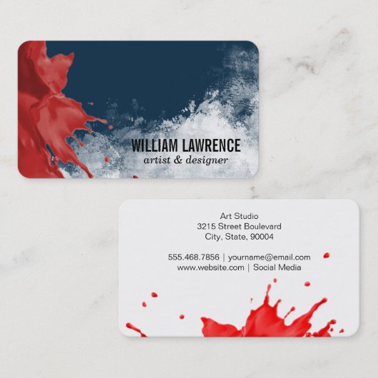 Paint Splash | Expressive Texture Visitekaartje (Voorkant / Achterkant)