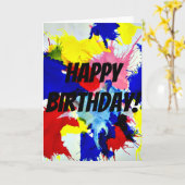 Paint Splash "Happy Birthday!" Kaart (Gele Bloem)
