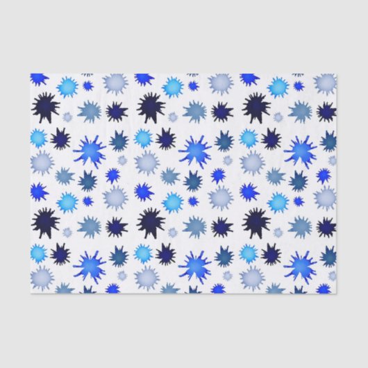 Paint Splash in Blue Pattern Tissuepapier (Voorkant)