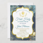 Paint Splash, Kelk Goud Eerste Heilige Communie Kaart (Voorkant)