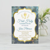 Paint Splash, Kelk Goud Eerste Heilige Communie Kaart (Staand voorkant)