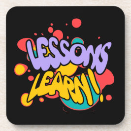 PAINT SPLASH LESSONS LEARN HARD PLASTIC COASTER BIER ONDERZETTER