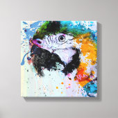Paint Splash Parrot | Vinyl Fotobehang Canvas Afdruk (Voorkant)