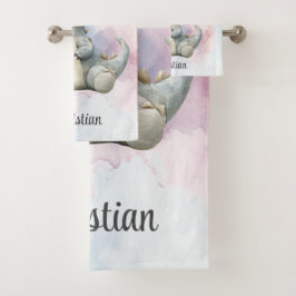 Paint Splash Schattige Dinosaurus Baby shower Gift Bad Handdoek