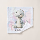 Paint Splash Schattige Dinosaurus Baby shower Gift Bad Handdoek (Wasdoekje)