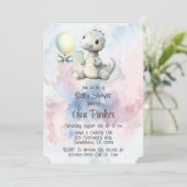 Paint Splash Schattige Dinosaurus Baby shower Kaart (Staand voorkant)