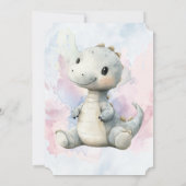 Paint Splash Schattige Dinosaurus Baby shower Kaart (Achterkant)