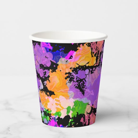 Paint Splash Spetterprint Papieren Bekers (Voorkant)
