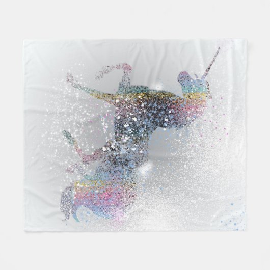 Paint Splash Unicorn Blanket Fleece Deken (Voorkant (Horizontaal))