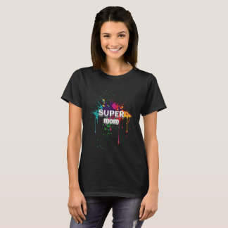 Paint Splashed Super moeder T-shirt