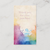 Paint splashes dank u voor uw aankoop informatiekaartje (Voorkant)