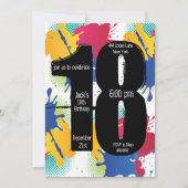 Paint Splatter 18th Birthday-uitnodiging Kaart (Voorkant)