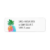 Paint Splatter Ananas Retouradres Label (Voorkant)